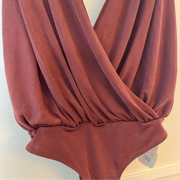 Intimately Free People Night Owl Sleeveless Crossover Bodysuit Nutmeg Small NWT - Picture 6 of 12